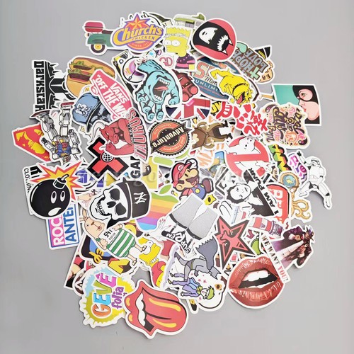 100 skateboard stickers - 100,